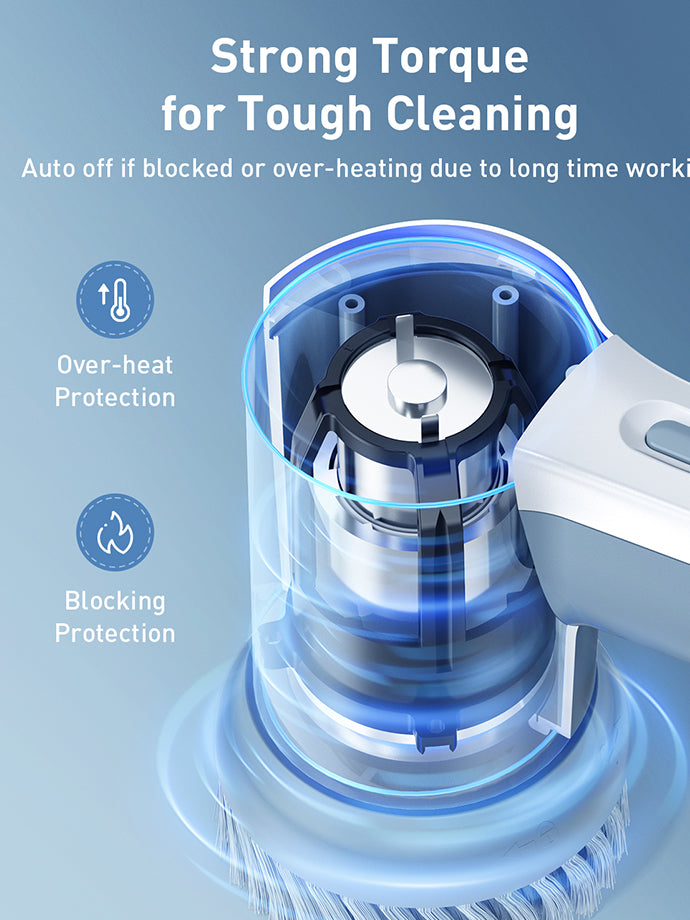 Electric Spin Scrubber,Electric Cleaning Brush,Two-Speed Cordless Power  Scrubber,Short Handle Automatic Cleaning Brush,Household Motorized Scrubber